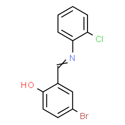 ChemSpider 2D Image | 4-Bromo-2-{[(2-chlorophenyl)imino]methyl}phenol | C13H9BrClNO