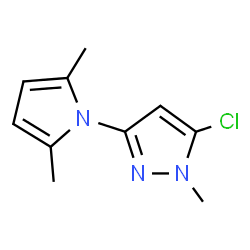 ChemSpider 2D Image | 5-Chloro-3-(2,5-dimethyl-1H-pyrrol-1-yl)-1-methyl-1H-pyrazole | C10H12ClN3