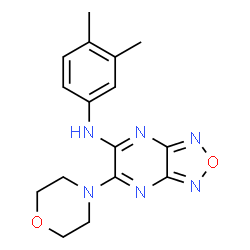ChemSpider 2D Image | N-(3,4-Dimethylphenyl)-6-(4-morpholinyl)[1,2,5]oxadiazolo[3,4-b]pyrazin-5-amine | C16H18N6O2