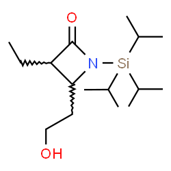 ChemSpider 2D Image | 3-Ethyl-4-(2-hydroxyethyl)-1-(triisopropylsilyl)-2-azetidinone | C16H33NO2Si