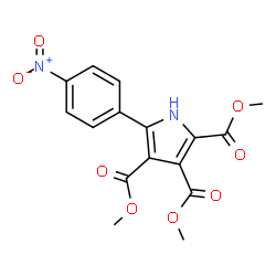 ChemSpider 2D Image | Trimethyl 5-(4-nitrophenyl)-1H-pyrrole-2,3,4-tricarboxylate | C16H14N2O8