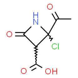 ChemSpider 2D Image | 2-Acetyl-2-chloro-4-oxo-3-azetidinecarboxylic acid | C6H6ClNO4