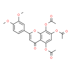ChemSpider 2D Image | 2-(3,4-Dimethoxyphenyl)-4-oxo-4H-chromene-5,7,8-triyl triacetate | C23H20O10