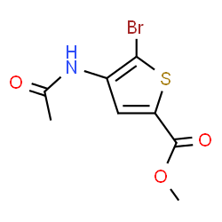 ChemSpider 2D Image | Methyl 4-acetamido-5-bromo-2-thiophenecarboxylate | C8H8BrNO3S