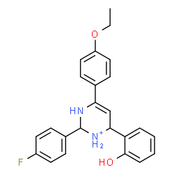ChemSpider 2D Image | 4-(4-Ethoxyphenyl)-2-(4-fluorophenyl)-6-(2-hydroxyphenyl)-1,2,3,6-tetrahydropyrimidin-1-ium | C24H24FN2O2