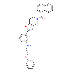 ChemSpider 2D Image | N-{3-[5-(1-Naphthoyl)-4,5,6,7-tetrahydrofuro[3,2-c]pyridin-2-yl]phenyl}-2-phenoxyacetamide | C32H26N2O4