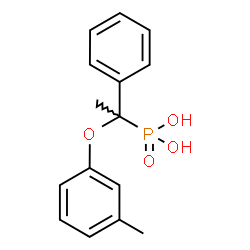 ChemSpider 2D Image | [1-(3-Methylphenoxy)-1-phenylethyl]phosphonic acid | C15H17O4P