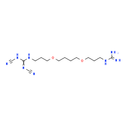 ChemSpider 2D Image | 1-{3-[4-(3-Carbamimidamidopropoxy)butoxy]propyl}-2,3-dicyanoguanidine | C14H26N8O2