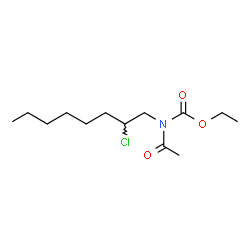 ChemSpider 2D Image | Ethyl acetyl(2-chlorooctyl)carbamate | C13H24ClNO3