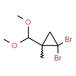 ChemSpider 2D Image | 1,1-Dibromo-2-(dimethoxymethyl)-2-methylcyclopropane | C7H12Br2O2