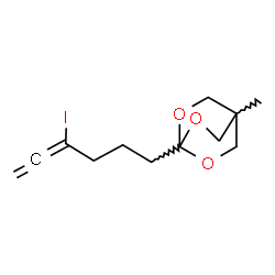 ChemSpider 2D Image | 1-(4-Iodo-4,5-hexadien-1-yl)-4-methyl-2,6,7-trioxabicyclo[2.2.2]octane | C12H17IO3