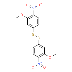 ChemSpider 2D Image | 1,1'-Disulfanediylbis(3-methoxy-4-nitrobenzene) | C14H12N2O6S2