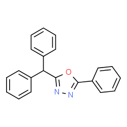 ChemSpider 2D Image | 2-(Diphenylmethyl)-5-phenyl-1,3,4-oxadiazole | C21H16N2O