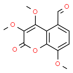ChemSpider 2D Image | 3,4,8-Trimethoxy-2-oxo-2H-chromene-5-carbaldehyde | C13H12O6