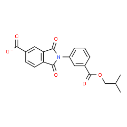 ChemSpider 2D Image | 2-[3-(Isobutoxycarbonyl)phenyl]-1,3-dioxo-5-isoindolinecarboxylate | C20H16NO6