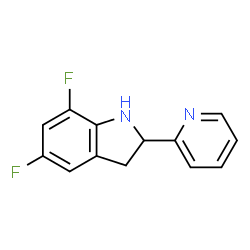 ChemSpider 2D Image | 5,7-Difluoro-2-(2-pyridinyl)indoline | C13H10F2N2