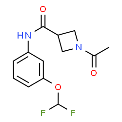 ChemSpider 2D Image | 1-Acetyl-N-[3-(difluoromethoxy)phenyl]-3-azetidinecarboxamide | C13H14F2N2O3