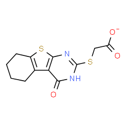 ChemSpider 2D Image | [(4-Oxo-3,4,5,6,7,8-hexahydro[1]benzothieno[2,3-d]pyrimidin-2-yl)sulfanyl]acetate | C12H11N2O3S2