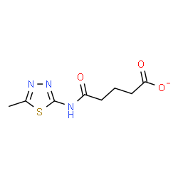 ChemSpider 2D Image | 5-[(5-Methyl-1,3,4-thiadiazol-2-yl)amino]-5-oxopentanoate | C8H10N3O3S