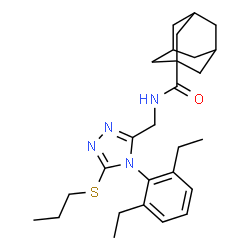 ChemSpider 2D Image | N-{[4-(2,6-Diethylphenyl)-5-(propylsulfanyl)-4H-1,2,4-triazol-3-yl]methyl}-1-adamantanecarboxamide | C27H38N4OS