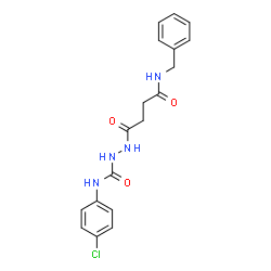 ChemSpider 2D Image | N'-benzyl-N-{[(4-chlorophenyl)carbamoyl]amino}succinamide | C18H19ClN4O3