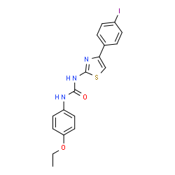 ChemSpider 2D Image | 1-(4-Ethoxyphenyl)-3-[4-(4-iodophenyl)-1,3-thiazol-2-yl]urea | C18H16IN3O2S