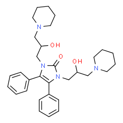 ChemSpider 2D Image | 1,3-Bis[2-hydroxy-3-(1-piperidinyl)propyl]-4,5-diphenyl-1,3-dihydro-2H-imidazol-2-one | C31H42N4O3