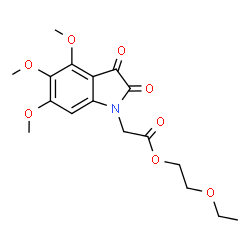 ChemSpider 2D Image | 2-Ethoxyethyl (4,5,6-trimethoxy-2,3-dioxo-2,3-dihydro-1H-indol-1-yl)acetate | C17H21NO8