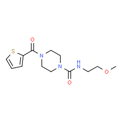 ChemSpider 2D Image | N-(2-Methoxyethyl)-4-(2-thienylcarbonyl)-1-piperazinecarboxamide | C13H19N3O3S