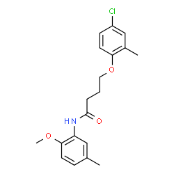 ChemSpider 2D Image | 4-(4-Chloro-2-methylphenoxy)-N-(2-methoxy-5-methylphenyl)butanamide | C19H22ClNO3