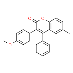 ChemSpider 2D Image | 3-(4-Methoxyphenyl)-6-methyl-4-phenyl-2H-chromen-2-one | C23H18O3