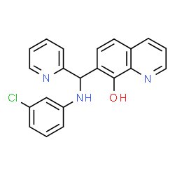 ChemSpider 2D Image | 7-{[(3-Chlorophenyl)amino](2-pyridinyl)methyl}-8-quinolinol | C21H16ClN3O