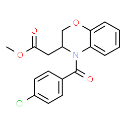 ChemSpider 2D Image | Methyl [4-(4-chlorobenzoyl)-3,4-dihydro-2H-1,4-benzoxazin-3-yl]acetate | C18H16ClNO4