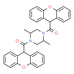 ChemSpider 2D Image | (2,5-Dimethyl-1,4-piperazinediyl)bis(9H-xanthen-9-ylmethanone) | C34H30N2O4