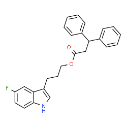 ChemSpider 2D Image | 3-(5-Fluoro-1H-indol-3-yl)propyl 3,3-diphenylpropanoate | C26H24FNO2