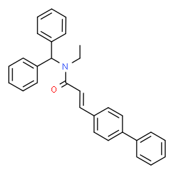 ChemSpider 2D Image | (2E)-3-(4-Biphenylyl)-N-(diphenylmethyl)-N-ethylacrylamide | C30H27NO