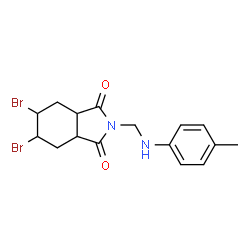 ChemSpider 2D Image | 5,6-Dibromo-2-{[(4-methylphenyl)amino]methyl}hexahydro-1H-isoindole-1,3(2H)-dione | C16H18Br2N2O2