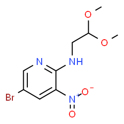 ChemSpider 2D Image | 5-Bromo-N-(2,2-dimethoxyethyl)-3-nitro-2-pyridinamine | C9H12BrN3O4