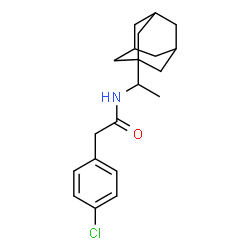 ChemSpider 2D Image | N-[1-(Adamantan-1-yl)ethyl]-2-(4-chlorophenyl)acetamide | C20H26ClNO
