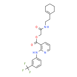 ChemSpider 2D Image | 2-{[2-(1-Cyclohexen-1-yl)ethyl]amino}-2-oxoethyl 2-{[3-(trifluoromethyl)phenyl]amino}nicotinate | C23H24F3N3O3
