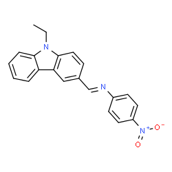 ChemSpider 2D Image | N-[(E)-(9-Ethyl-9H-carbazol-3-yl)methylene]-4-nitroaniline | C21H17N3O2