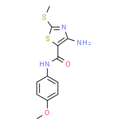 ChemSpider 2D Image | 4-amino-N-(4-methoxyphenyl)-2-(methylthio)-5-thiazolecarboxamide | C12H13N3O2S2