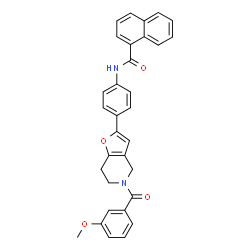 ChemSpider 2D Image | N-{4-[5-(3-Methoxybenzoyl)-4,5,6,7-tetrahydrofuro[3,2-c]pyridin-2-yl]phenyl}-1-naphthamide | C32H26N2O4