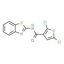 ChemSpider 2D Image | N-(1,3-Benzothiazol-2-yl)-2,5-dichloro-3-thiophenecarboxamide | C12H6Cl2N2OS2