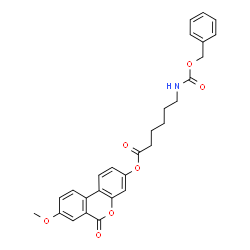 ChemSpider 2D Image | 8-Methoxy-6-oxo-6H-benzo[c]chromen-3-yl 6-{[(benzyloxy)carbonyl]amino}hexanoate | C28H27NO7