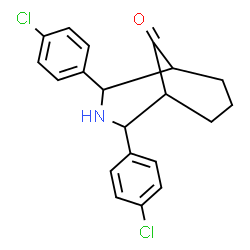 ChemSpider 2D Image | 2,4-Bis(4-chlorophenyl)-3-azabicyclo[3.3.1]nonan-9-one | C20H19Cl2NO