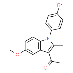 ChemSpider 2D Image | 1-[1-(4-Bromophenyl)-5-methoxy-2-methyl-1H-indol-3-yl]ethanone | C18H16BrNO2