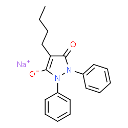 ChemSpider 2D Image | Sodium 4-butyl-5-oxo-1,2-diphenyl-2,5-dihydro-1H-pyrazol-3-olate | C19H19N2NaO2