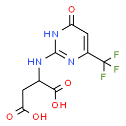 ChemSpider 2D Image | N-[6-Oxo-4-(trifluoromethyl)-1,6-dihydro-2-pyrimidinyl]aspartic acid | C9H8F3N3O5