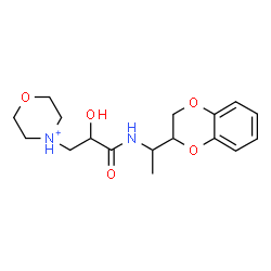 ChemSpider 2D Image | 4-(3-{[1-(2,3-Dihydro-1,4-benzodioxin-2-yl)ethyl]amino}-2-hydroxy-3-oxopropyl)morpholin-4-ium | C17H25N2O5